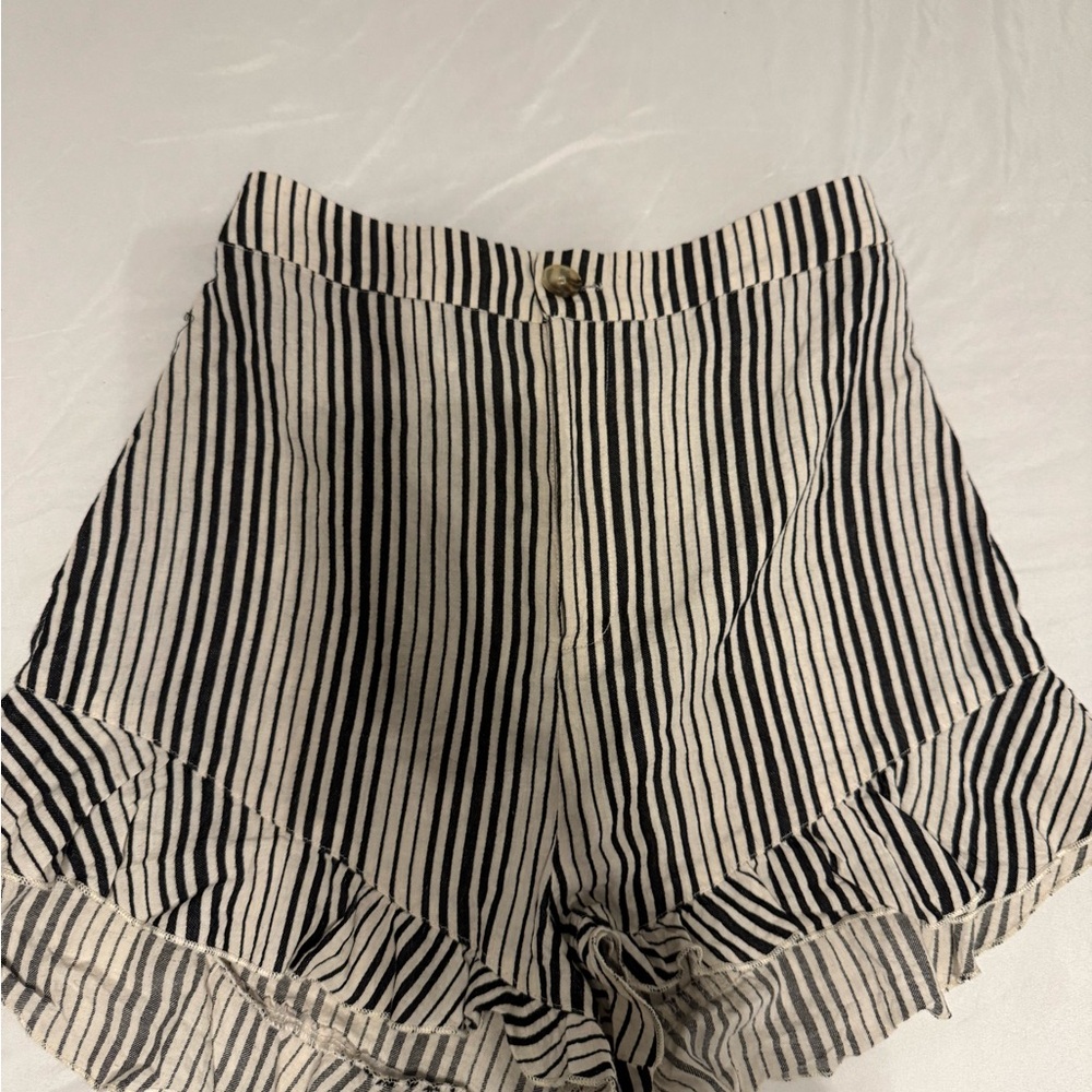 Show Me Your MuMu Black and White Striped High Waist Shorts